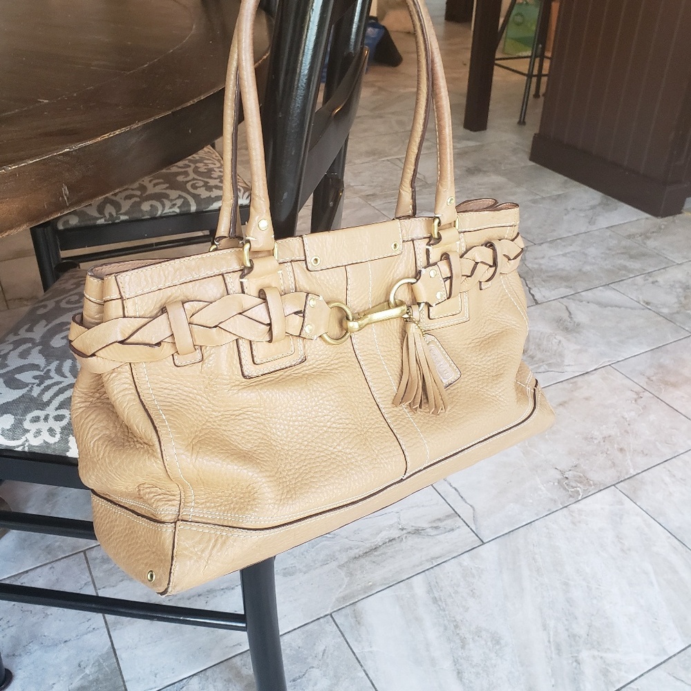 Coach Hampton Pebbles Tan Bag 10529